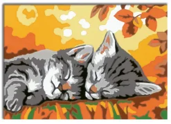 Ravensburger Creart Per Bambini, Kit Per Dipingere Con I Numeri, 9+, Serie E, Gattini In Autunno