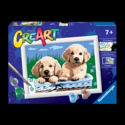 Ravensburger Creart Per Bambini, Kit Per Dipingere Con I Numeri, 7+, Serie E, Cani Retriever