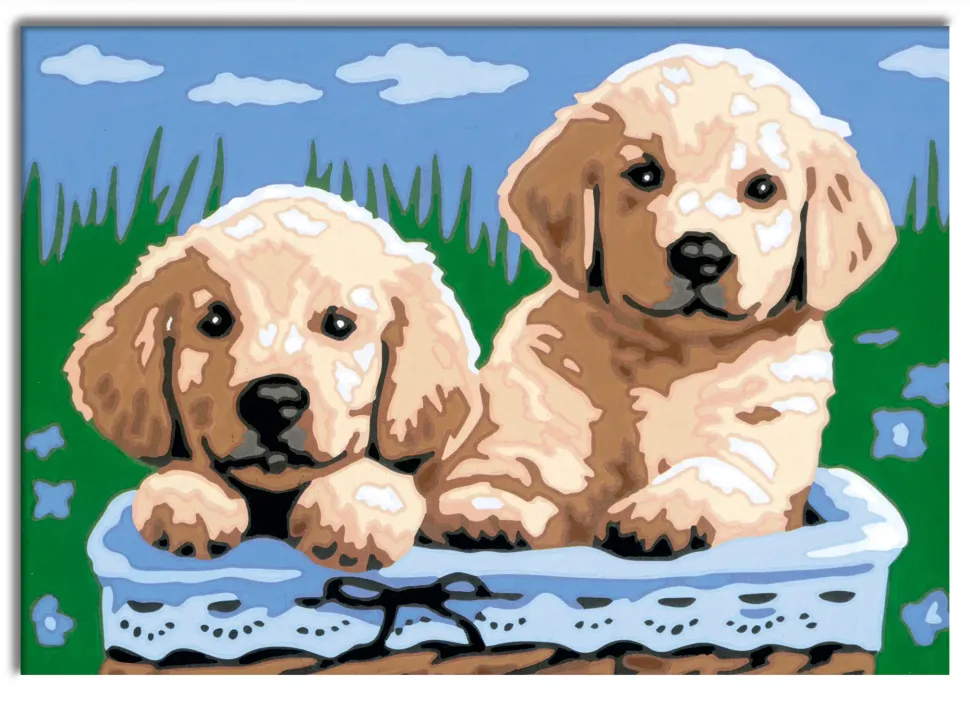 Ravensburger Creart Per Bambini, Kit Per Dipingere Con I Numeri, 7+, Serie E, Cani Retriever