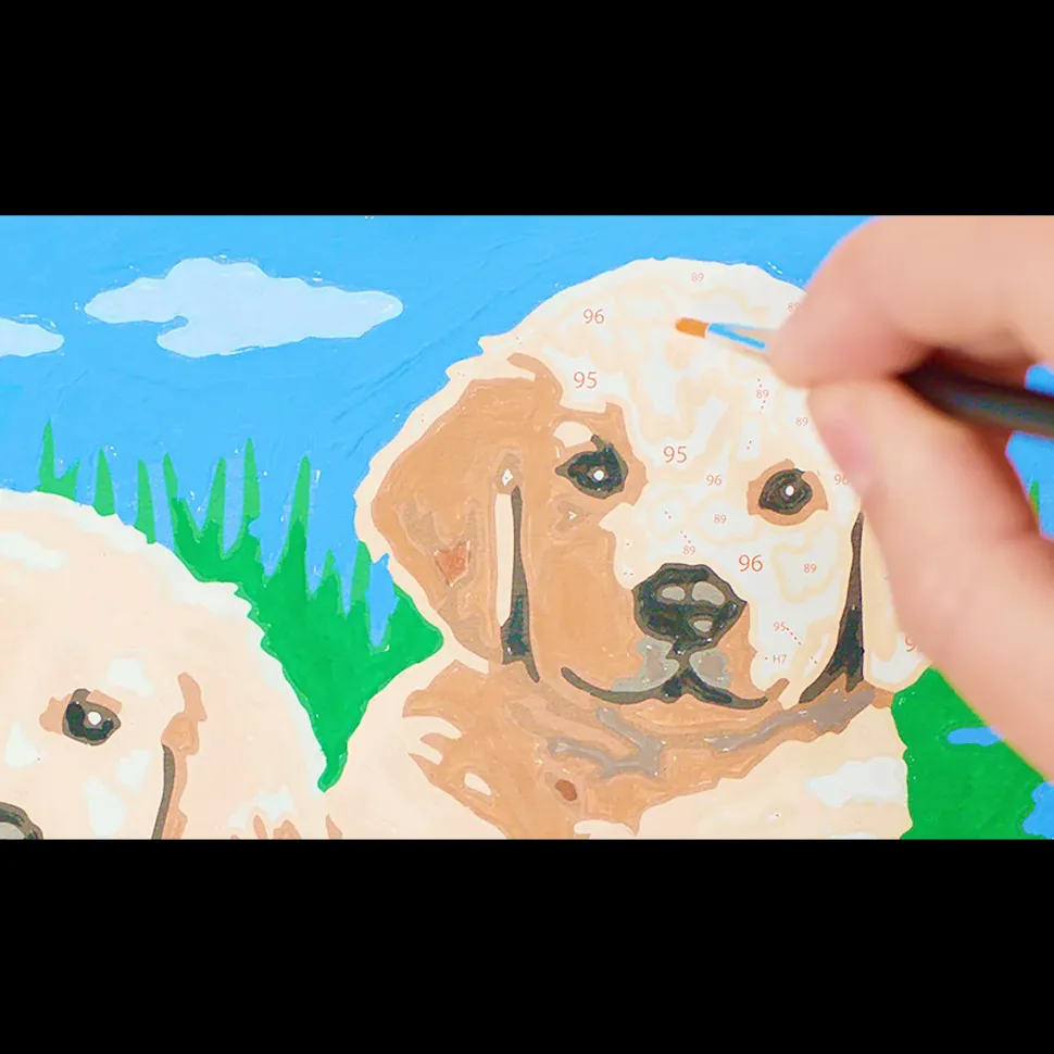 Ravensburger Creart Per Bambini, Kit Per Dipingere Con I Numeri, 7+, Serie E, Cani Retriever