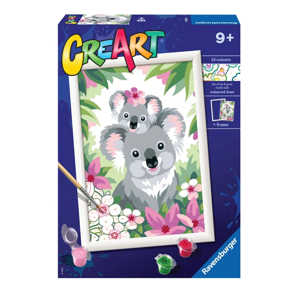 Ravensburger Creart Per Bambini, Kit Per Dipingere Con I Numeri, 9+, Serie D, Sweet Koala