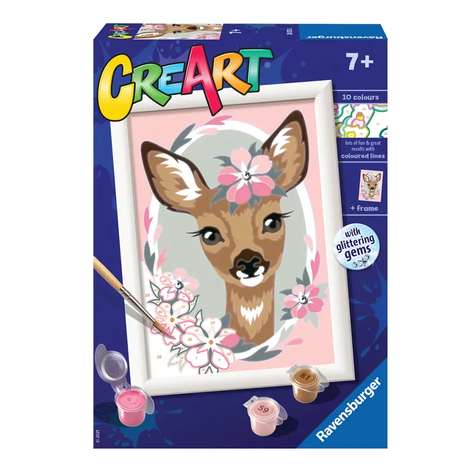 Ravensburger Creart Per Bambini, Kit Per Dipingere Con I Numeri, 7+, Serie E, Bambi