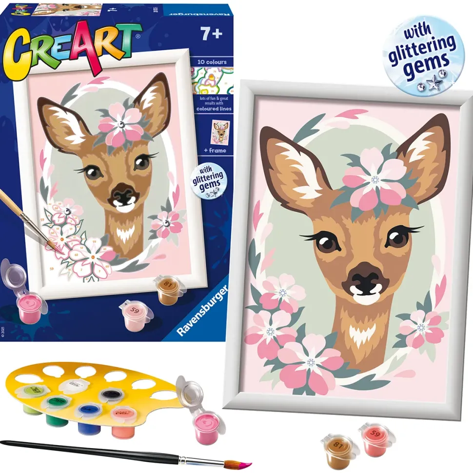 Ravensburger Creart Per Bambini, Kit Per Dipingere Con I Numeri, 7+, Serie E, Bambi