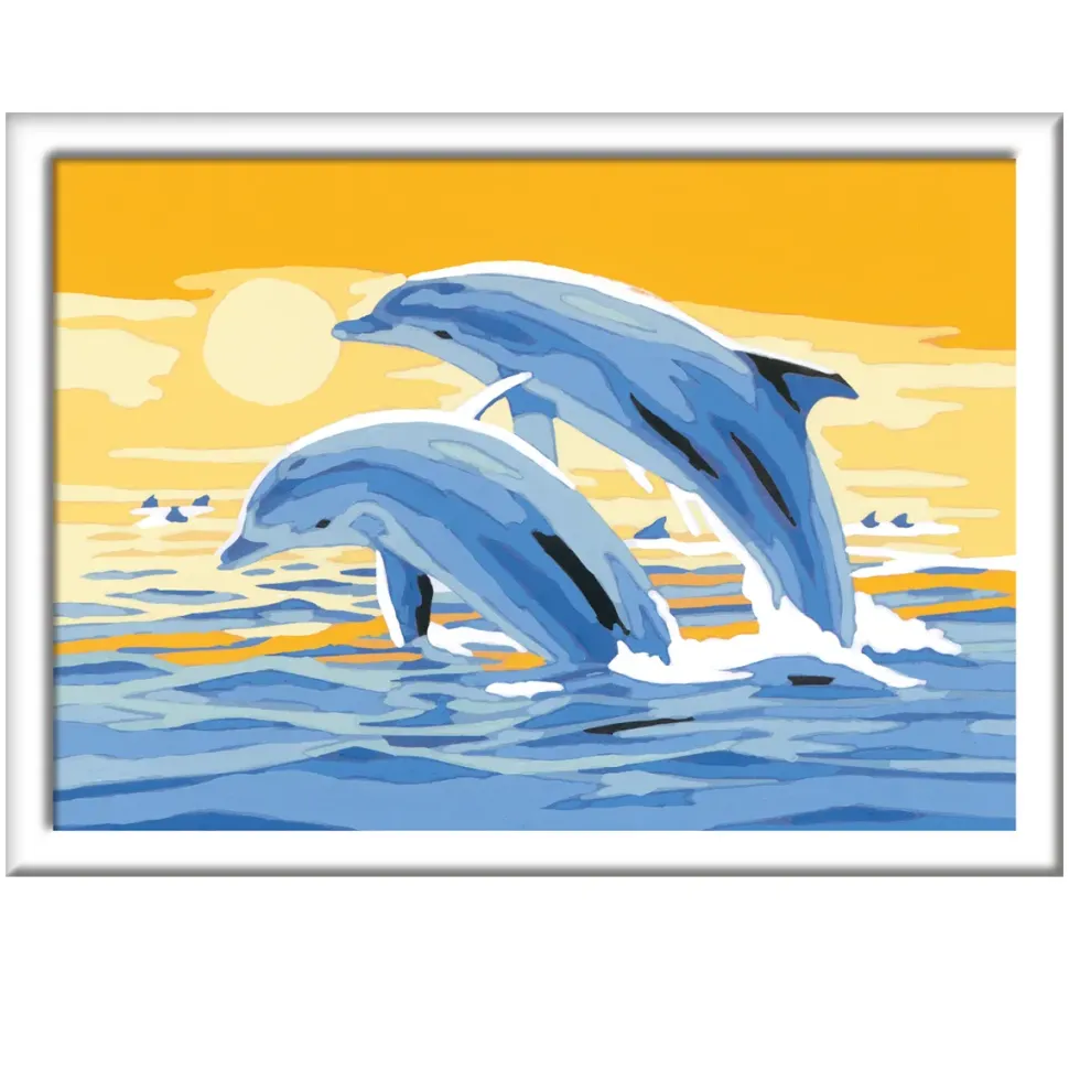 Ravensburger Creart Per Bambini, Kit Per Dipingere Con I Numeri, 7+, Serie E, Delfini Amici