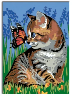 Ravensburger Creart Per Bambini, Kit Per Dipingere Con I Numeri, 9+, Serie D, Gattino E Farfalla