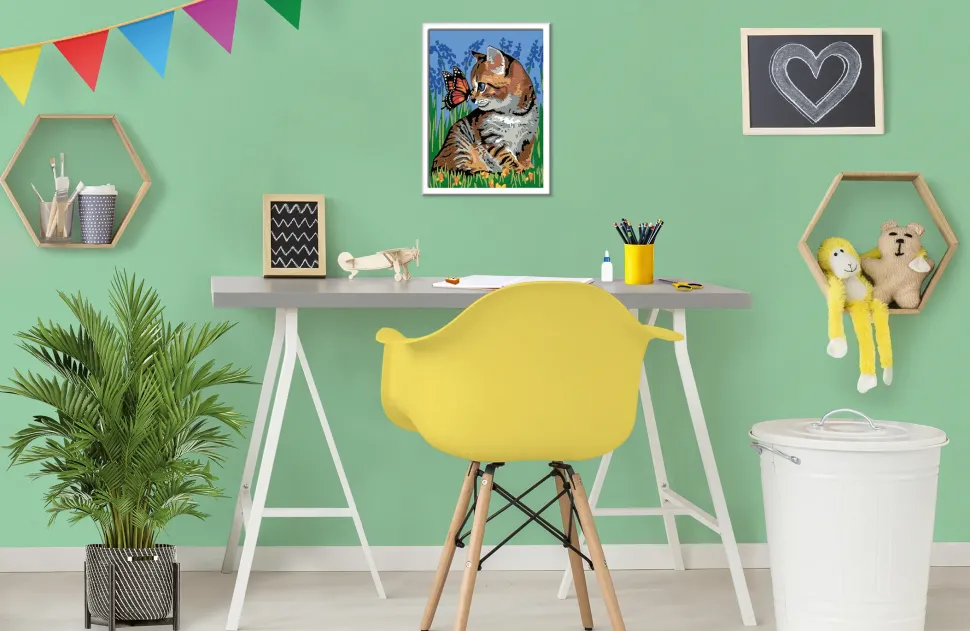 Ravensburger Creart Per Bambini, Kit Per Dipingere Con I Numeri, 9+, Serie D, Gattino E Farfalla
