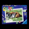 Ravensburger Creart Per Bambini, Kit Per Dipingere Con I Numeri, 7+, Serie E, Cane E Gatto Dolce Sonno
