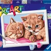 Ravensburger Creart Serie E: Gattini Rossi, Kit Per Dipingere Con I Numeri, Contiene Una Tavola Prestampata, Pennello, Colori E Accessori, Gioco Creativo Per Bambini 9+ Anni