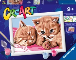 Ravensburger Creart Serie E: Gattini Rossi, Kit Per Dipingere Con I Numeri, Contiene Una Tavola Prestampata, Pennello, Colori E Accessori, Gioco Creativo Per Bambini 9+ Anni