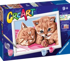 Ravensburger Creart Serie E: Gattini Rossi, Kit Per Dipingere Con I Numeri, Contiene Una Tavola Prestampata, Pennello, Colori E Accessori, Gioco Creativo Per Bambini 9+ Anni