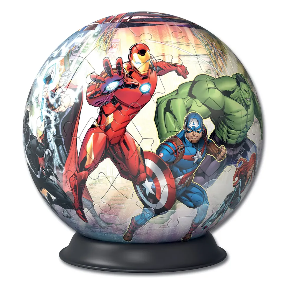 Ravensburger 3D Puzzle Avengers, Puzzle Ball, 72 Pezzi, 6+ Anni