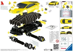 Ravensburger 3D Puzzle Lamborghini Huracan Evo Gialla, 108 Pezzi, 8+ Anni