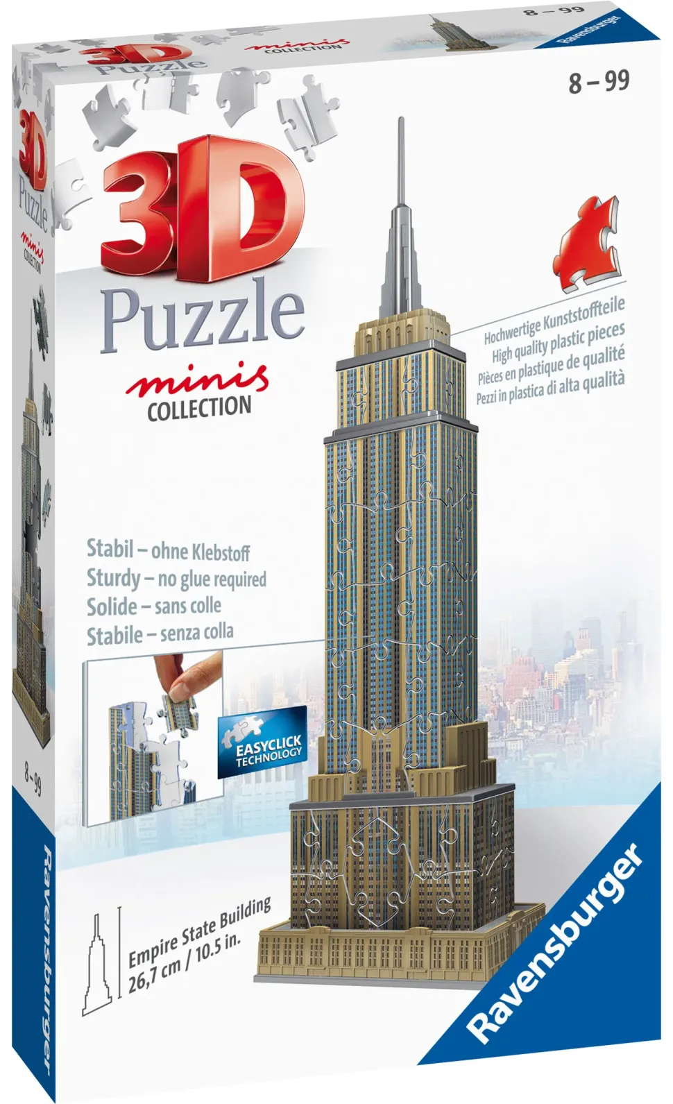 Ravensburger 3D Puzzle Mini Empire State Building, 54 Pezzi, 8 Anni