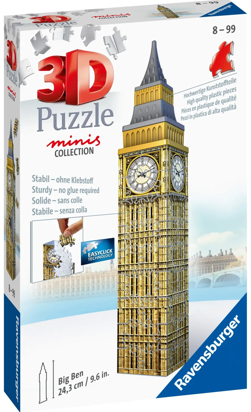 Ravensburger 3D Puzzle Mini Big Ben, 54 Pezzi, 8 Anni