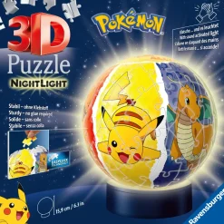 Ravensburger 3D Puzzle Nightlamp Pokemon, Night Lamp, 72 Pezzi, 6+ Anni