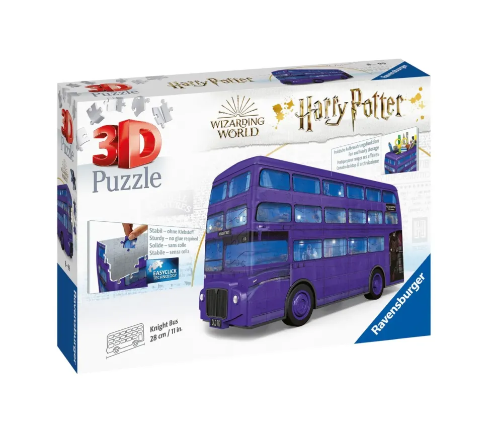 Ravensburger 3D Puzzle Nottetempo, Bus Harry Potter, 216 Pezzi, 8+ Anni