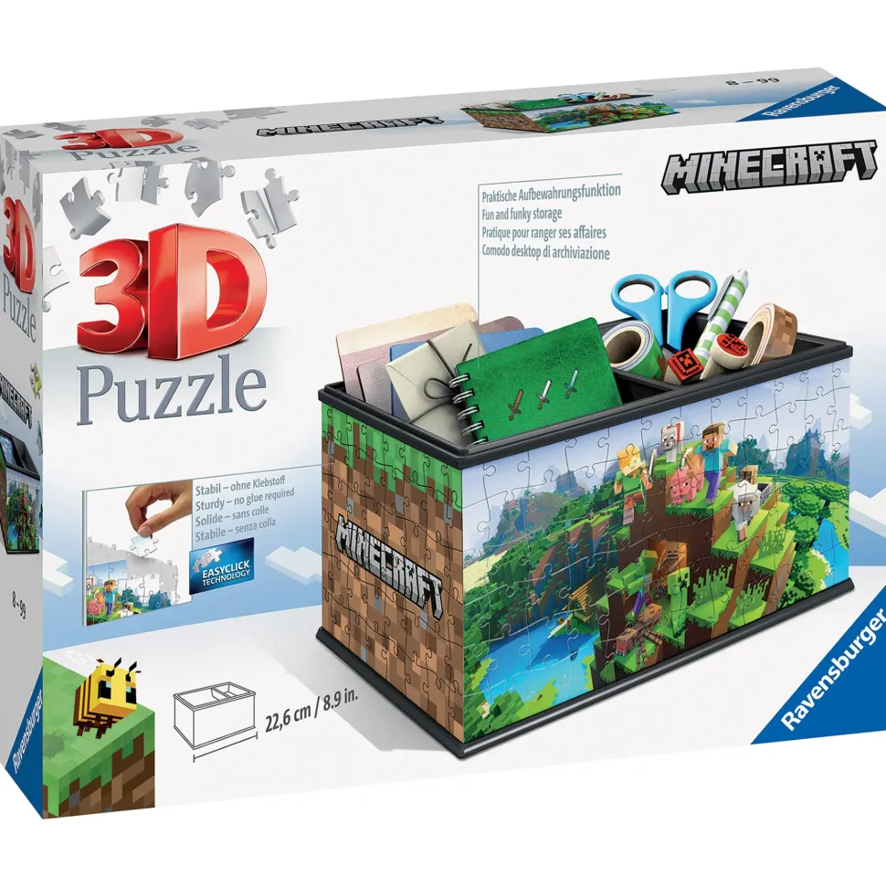 Ravensburger 3D Puzzle Storage Box Minecraft, 216 Pezzi, 8+ Anni