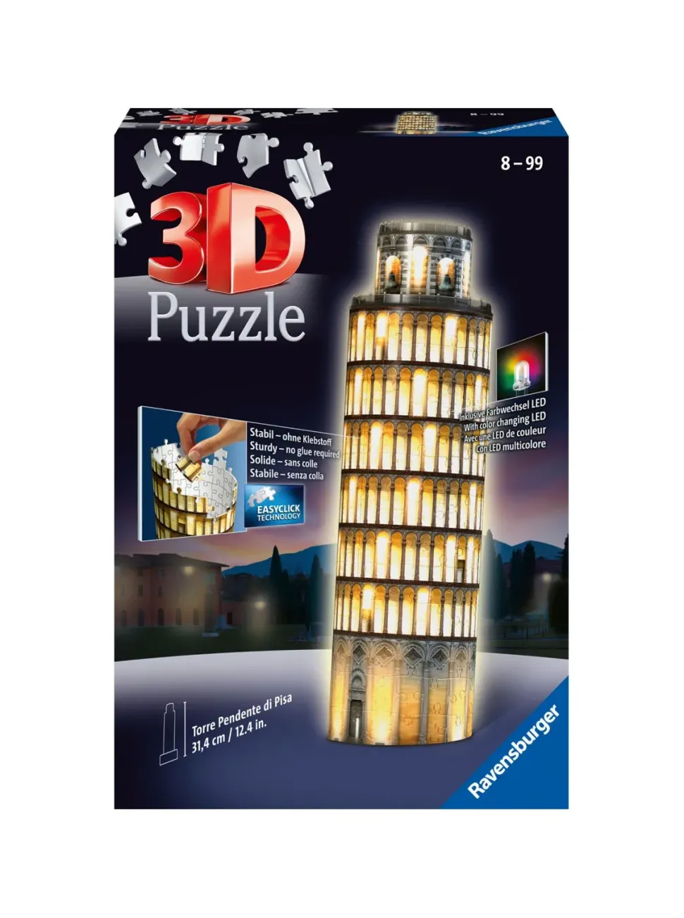 Ravensburger 3D Puzzle Torre Di Pisa Night Edition, Londra, 216 Pezzi, 10+ Anni
