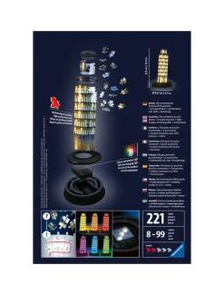 Ravensburger 3D Puzzle Torre Di Pisa Night Edition, Londra, 216 Pezzi, 10+ Anni