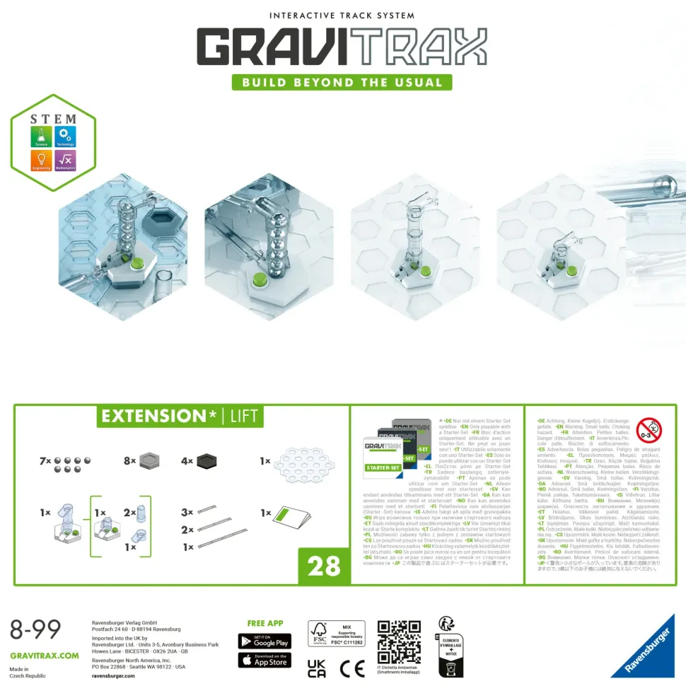 Ravensburger Gravitrax Lift, Gioco Innovativo Ed Educativo Stem, 8+ Anni, Accessorio