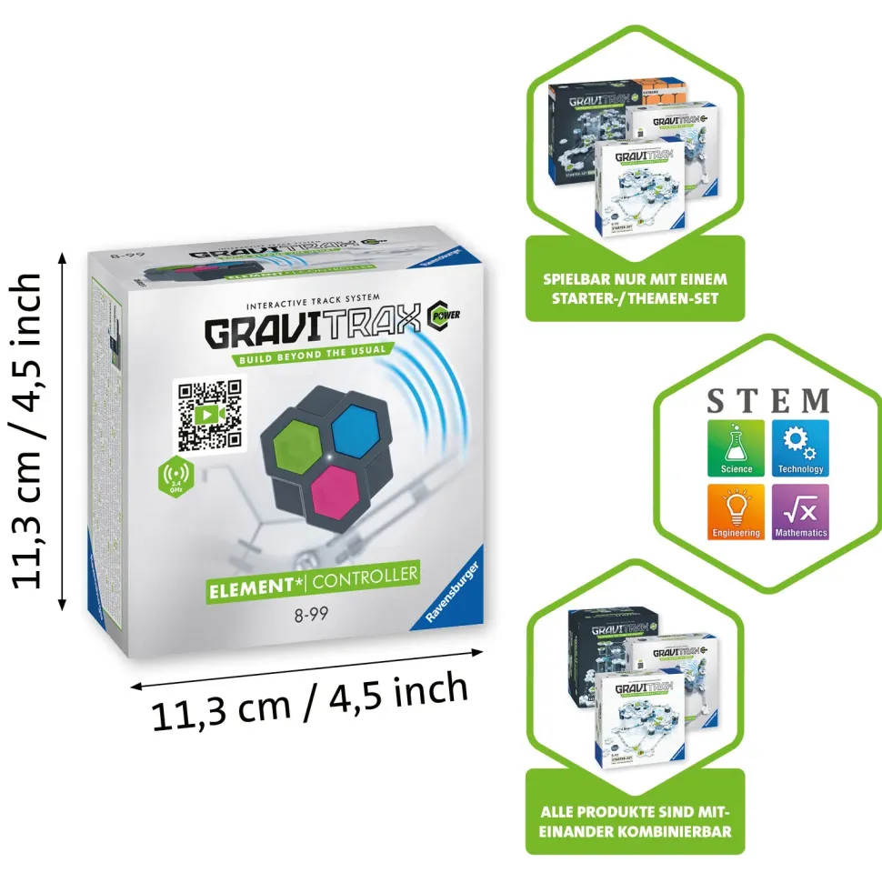Ravensburger Gravitrax Power Element Controller, Gioco Innovativo Ed Educativo Stem, 8+ Anni, Estensione