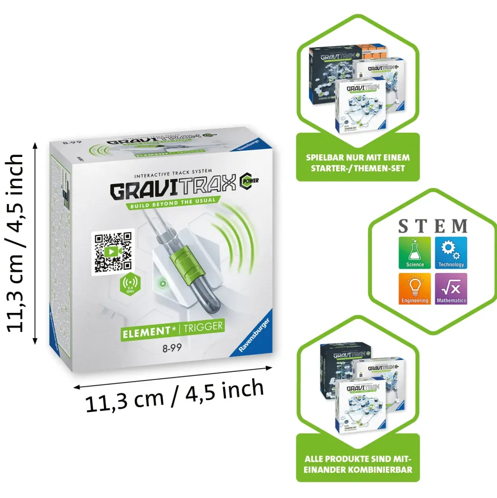 Ravensburger Gravitrax Power Element Trigger, Gioco Innovativo Ed Educativo Stem, 8+ Anni, Estensione