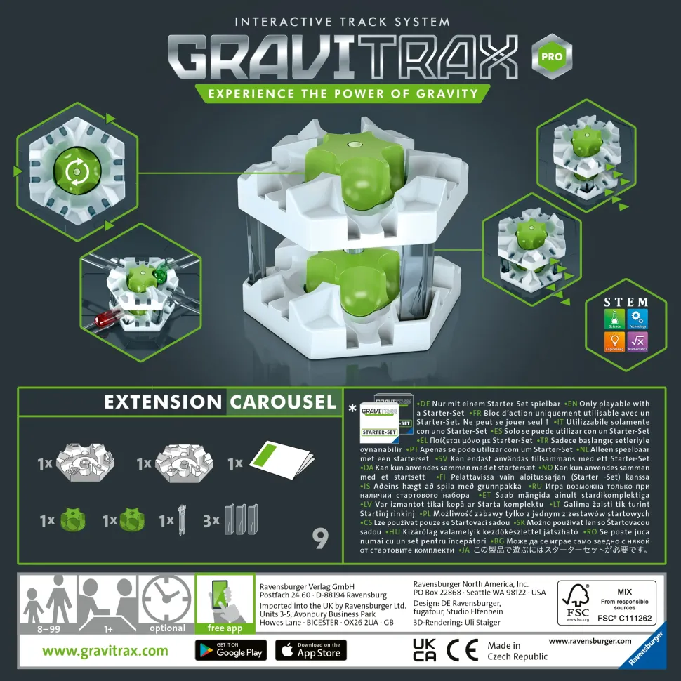Ravensburger Gravitrax Pro Carousel, Gioco Innovativo Ed Educativo Stem, 8+, Accessorio