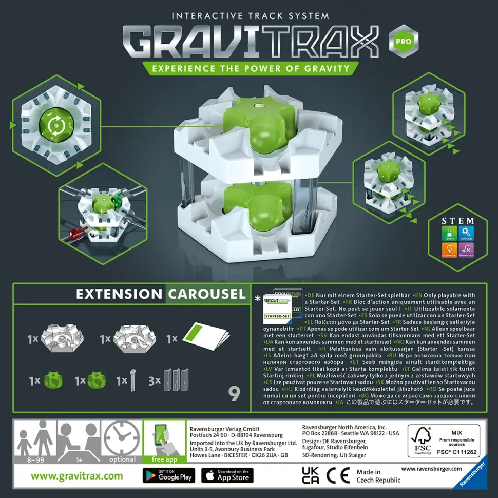 Ravensburger Gravitrax Pro Carousel, Gioco Innovativo Ed Educativo Stem, 8+, Accessorio