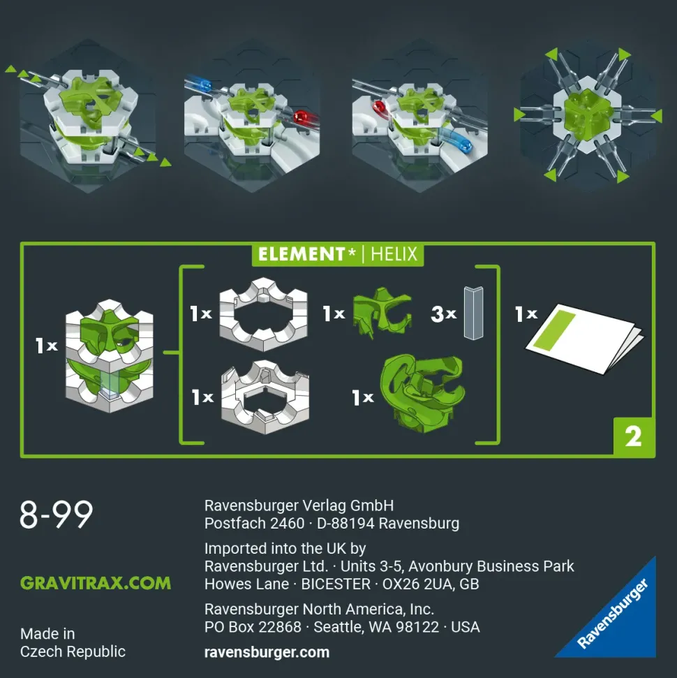 Ravensburger Gravitrax Professional Helix Elica, Gioco Innovativo Ed Educativo Stem, 8+ Anni, Accessorio