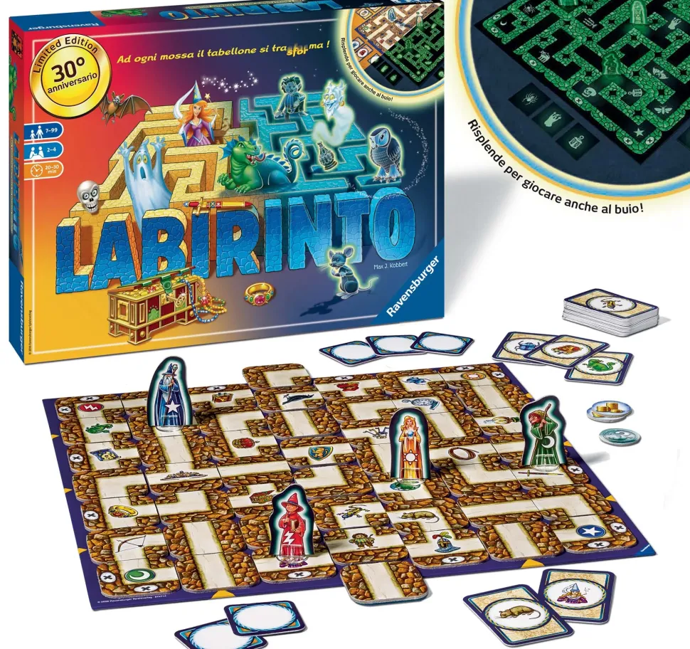 Ravensburger Labirinto Magico Glow In The Dark, Gioco Da Tavolo, Da 2 A 4 Giocatori, 7+ Anni