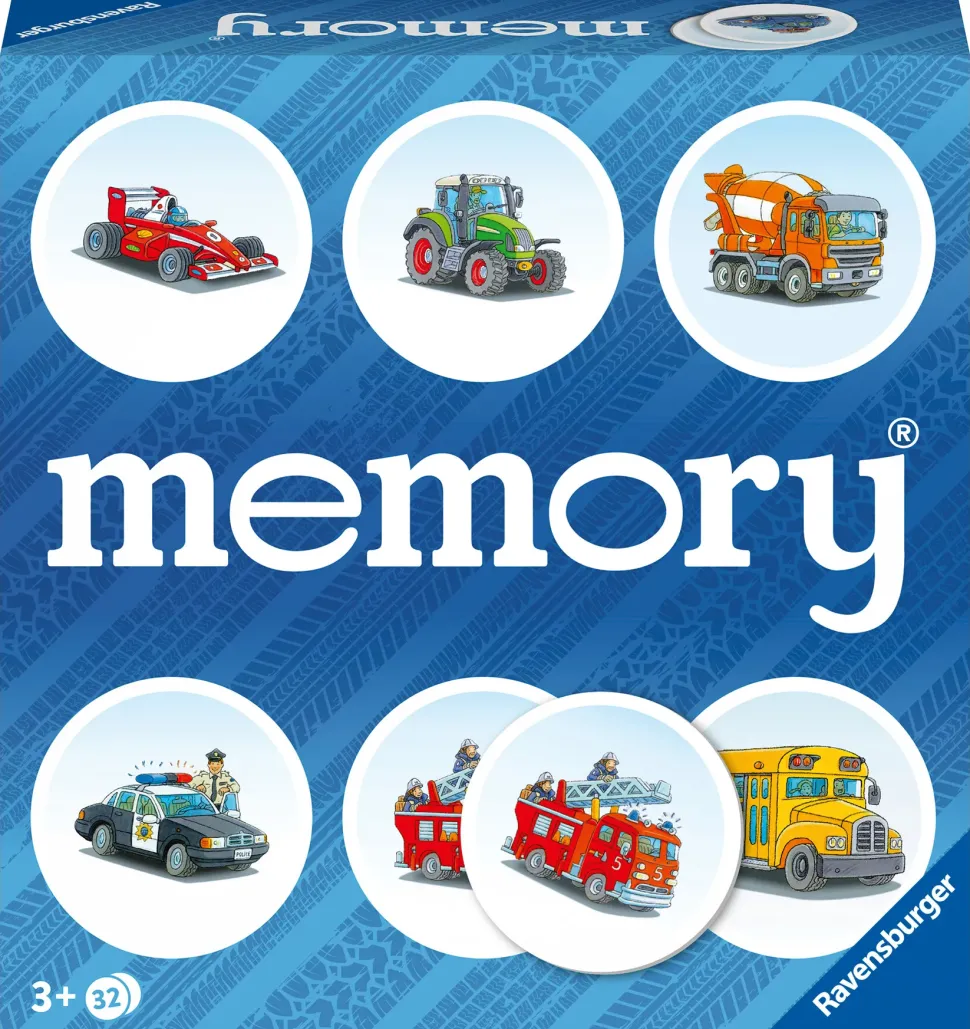 Ravensburger Memory® Versione Veicoli, 64 Tessere, Gioco Da Tavolo, 3+ Anni