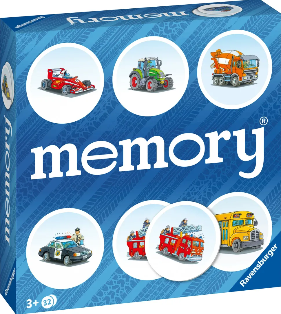 Ravensburger Memory® Versione Veicoli, 64 Tessere, Gioco Da Tavolo, 3+ Anni