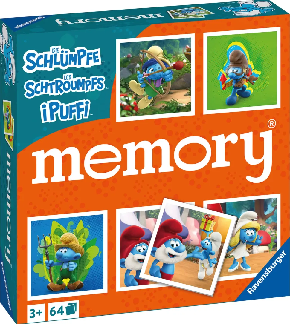 Ravensburger Memory® Versione Puffi, 64 Tessere, Gioco Da Tavolo, 3+ Anni