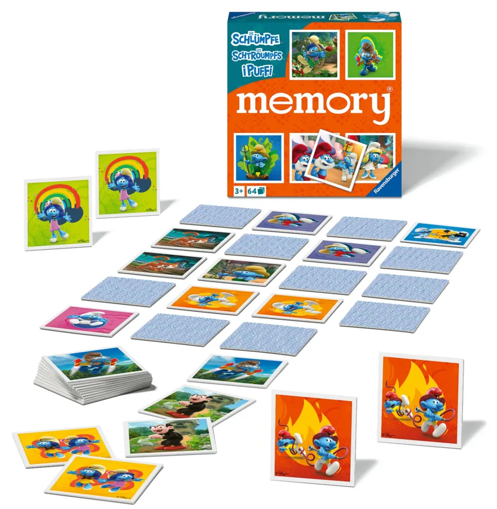 Ravensburger Memory® Versione Puffi, 64 Tessere, Gioco Da Tavolo, 3+ Anni