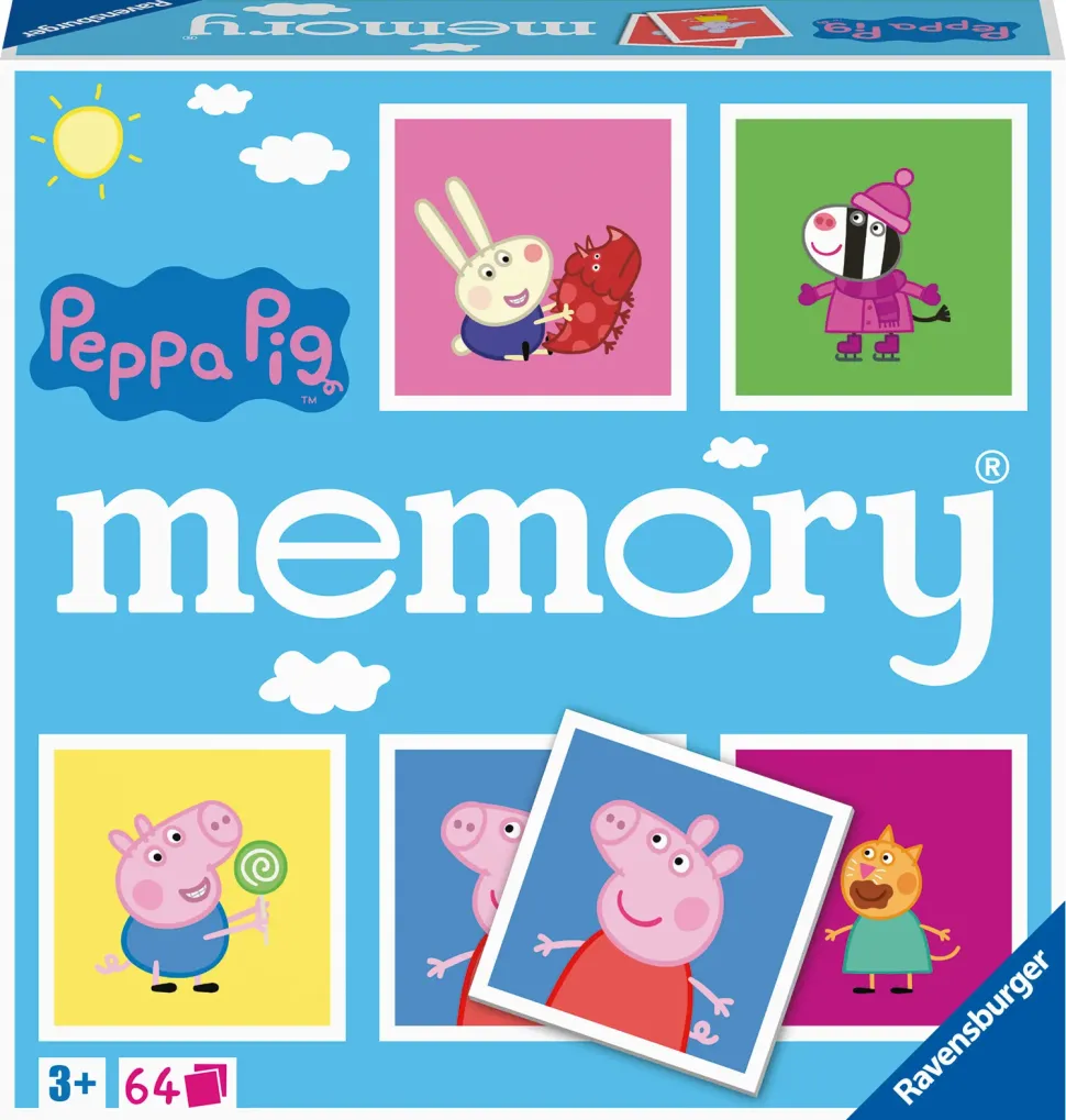 Ravensburger Memory® Versione Peppa Pig, 64 Tessere, Gioco Da Tavolo, 3+ Anni