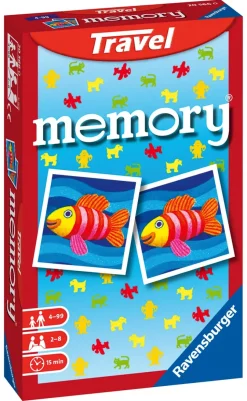 Ravensburger Mini Memory Travel, Gioco Da Tavolo Tascabile, 2-4 Giocatori, 8+ Anni