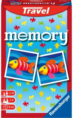 Ravensburger Mini Memory Travel, Gioco Da Tavolo Tascabile, 2-4 Giocatori, 8+ Anni