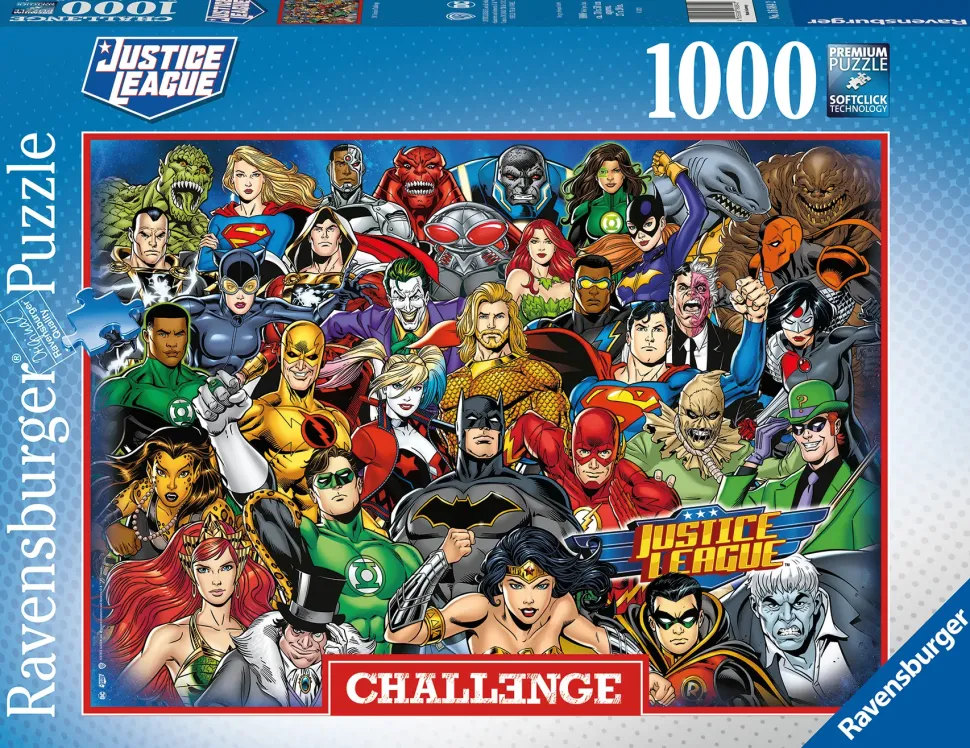 Ravensburger Puzzle Dc Comics Challenge, Collezione Challenge, 1000 Pezzi, Puzzle Adulti