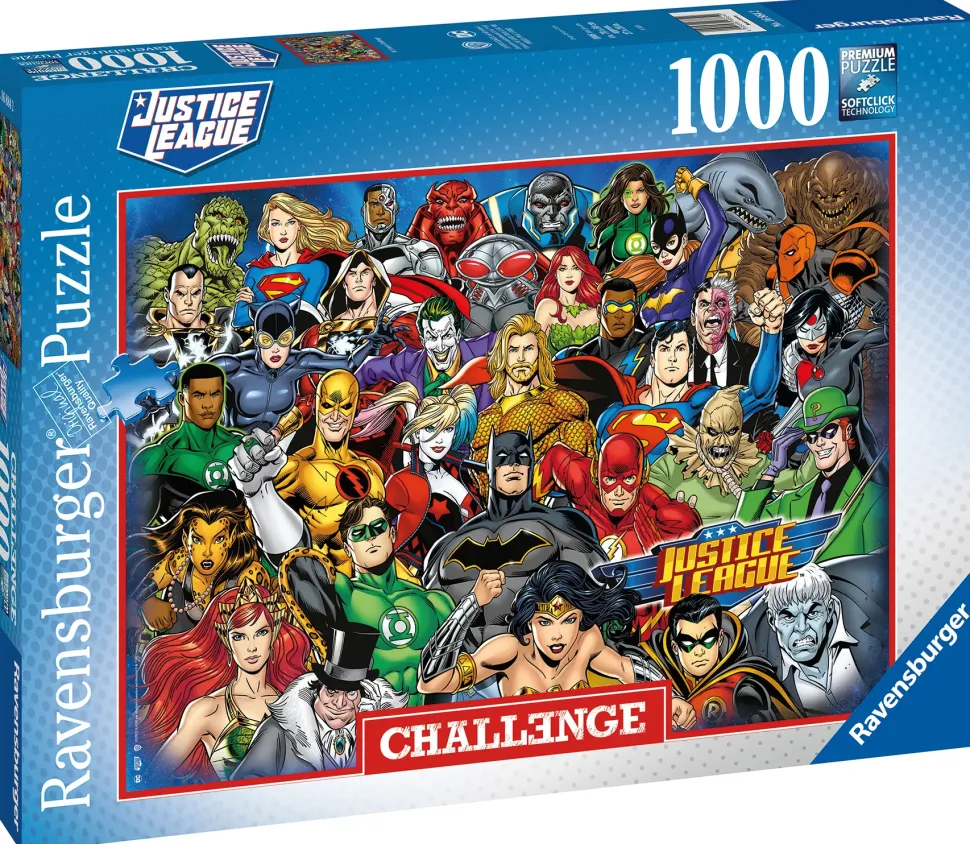 Ravensburger Puzzle Dc Comics Challenge, Collezione Challenge, 1000 Pezzi, Puzzle Adulti
