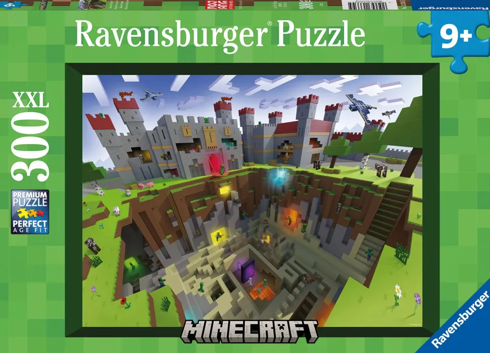 Ravensburger Puzzle Minecraft, 300 Pezzi Xxl, Eta Raccomandata 9+ Anni