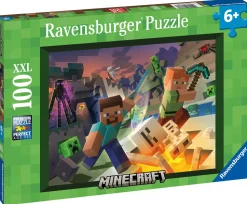 Ravensburger Puzzle Minecraft, 100 Pezzi Xxl, Eta Raccomandata 6+ Anni