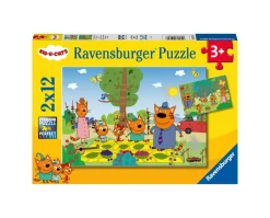 Ravensburger Puzzle 2X12 Pezzi Curioso Come Kid E Cats