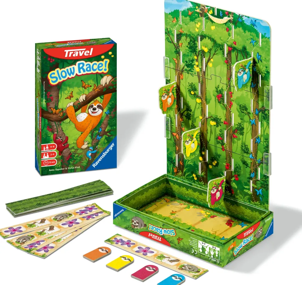 Ravensburger Slow Race! Travel, Gioco Da Tavolo Tascabile, 2-4 Giocatori, 4+ Anni