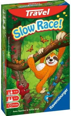 Ravensburger Slow Race! Travel, Gioco Da Tavolo Tascabile, 2-4 Giocatori, 4+ Anni
