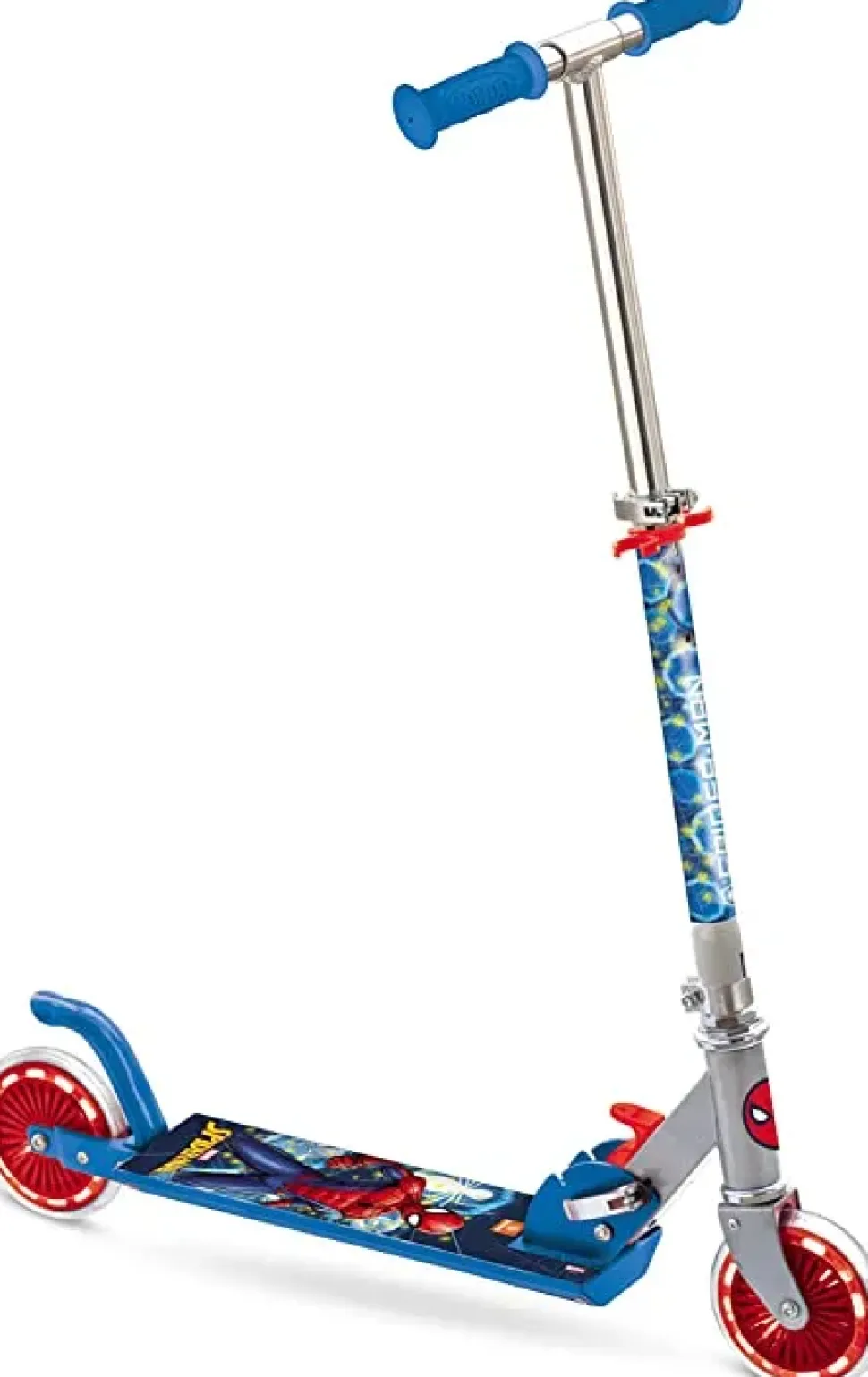 Scooter Spiderman Monopattino 2 Ruote Pieghevole In Alluminio