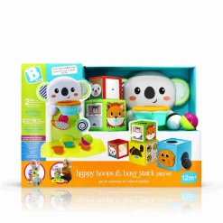 Set 2 In 1 Busy Stack & Nest Ball Drop + Happy Hoops