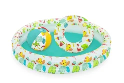 Set Piscina Barriera Corallina A 2 Anelli Cm. 122 20. Include: Pallone Cm. 41 E Salvagente Cm. 51