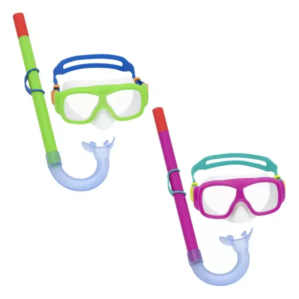 Set Snorkeling Freestyle, 7-14 Anni, 2 Colori Assortiti, Protezione Uv, Lenti In Policarbonato