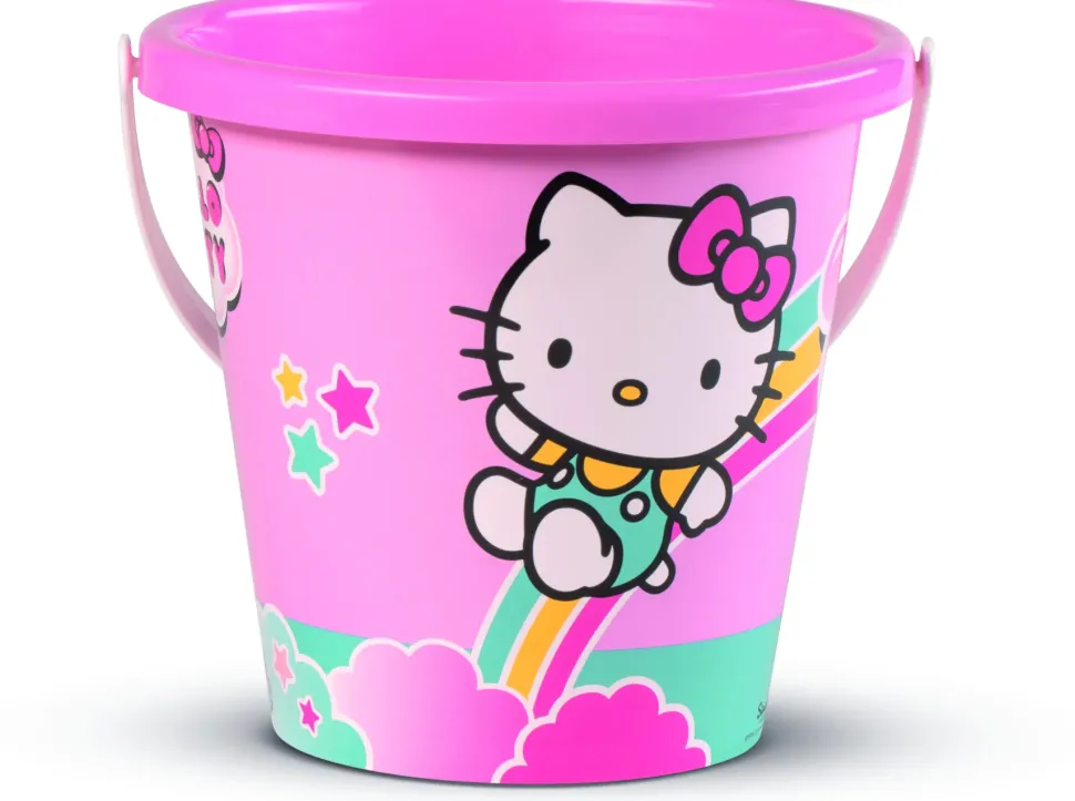 Set Spiaggia Hello Kitty Composto Da Secchiello, Setaccio, Annaffiatoio, Paletta Rastrello E Una Formina