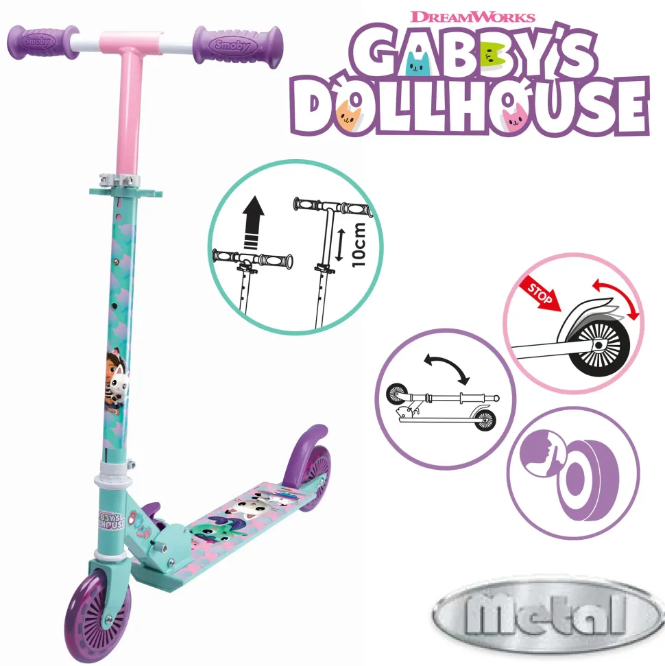 Smoby Monopattino 2 Ruote Di Gabby'S Dollhouse Con Manubrio Regolabile